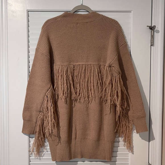 Fringe Sweater Dress in Iced Latte - Picture 6 of 6